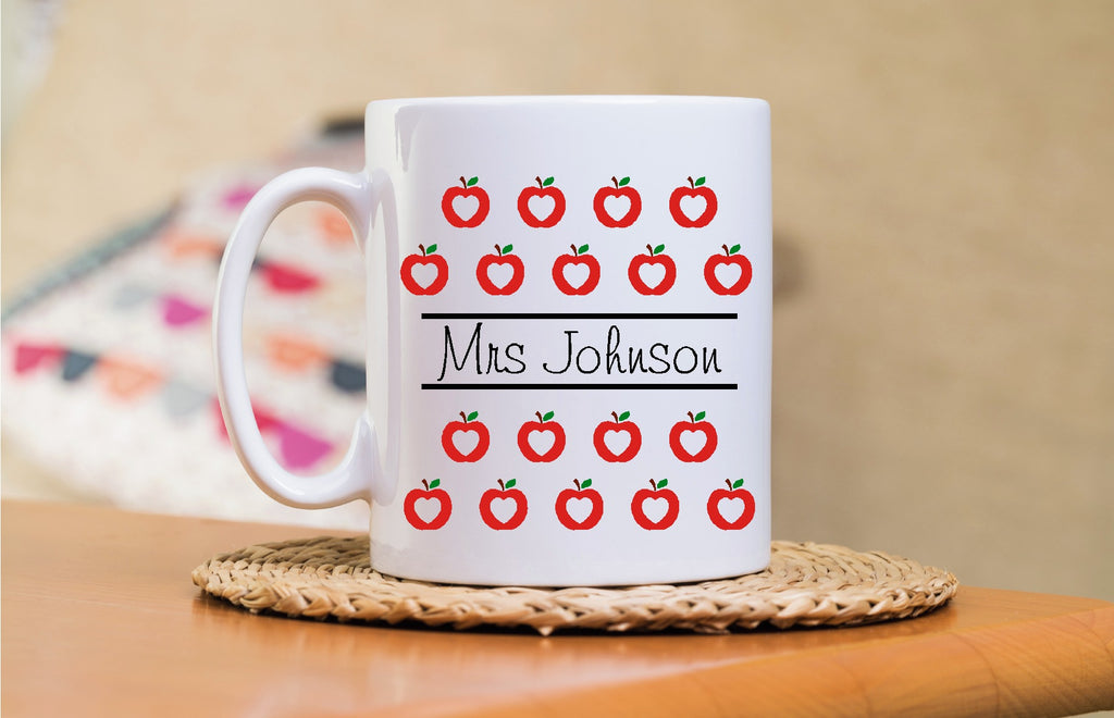 Teachers mug - apple pattern