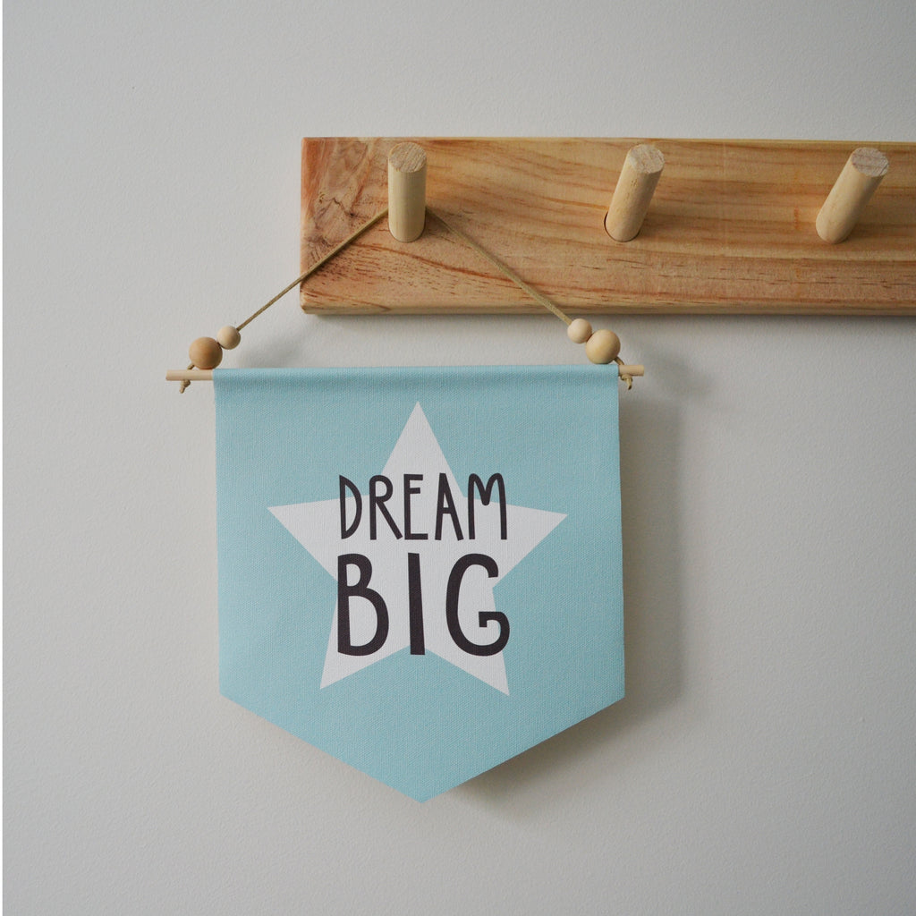 Dream Big (Duck Egg Blue) - Wall Flag